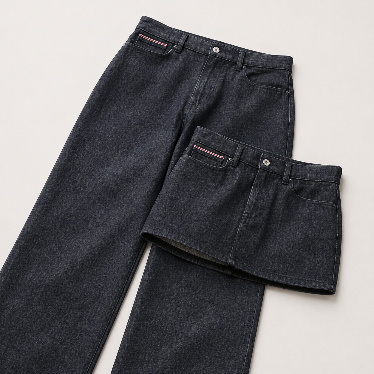 Charcoal Washed wide-leg Jeans