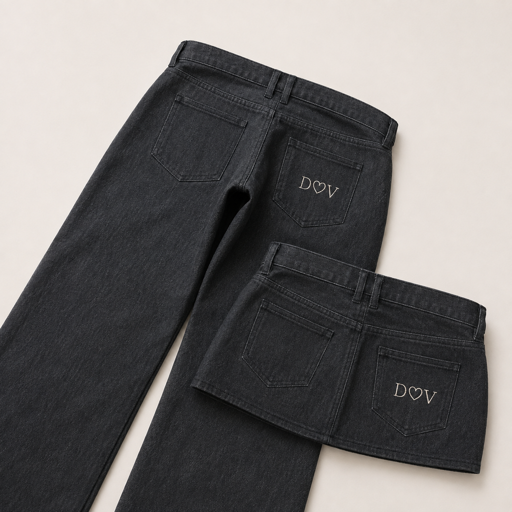 Charcoal Washed wide-leg Jeans