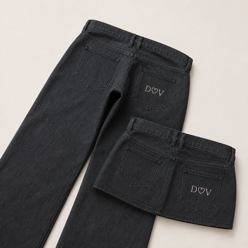 Charcoal Washed wide-leg Jeans